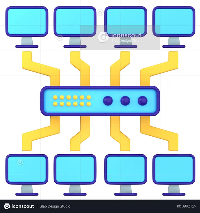 Network Hub  3D Icon