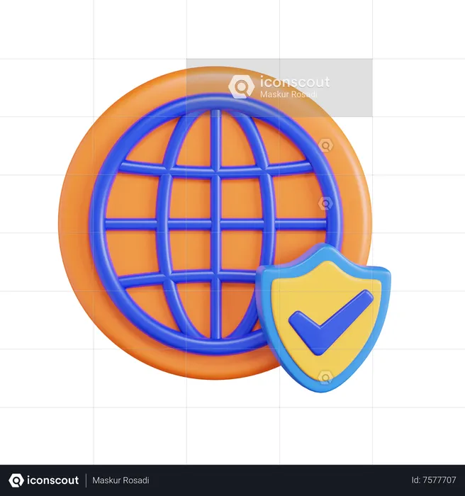 Network Security  3D Icon