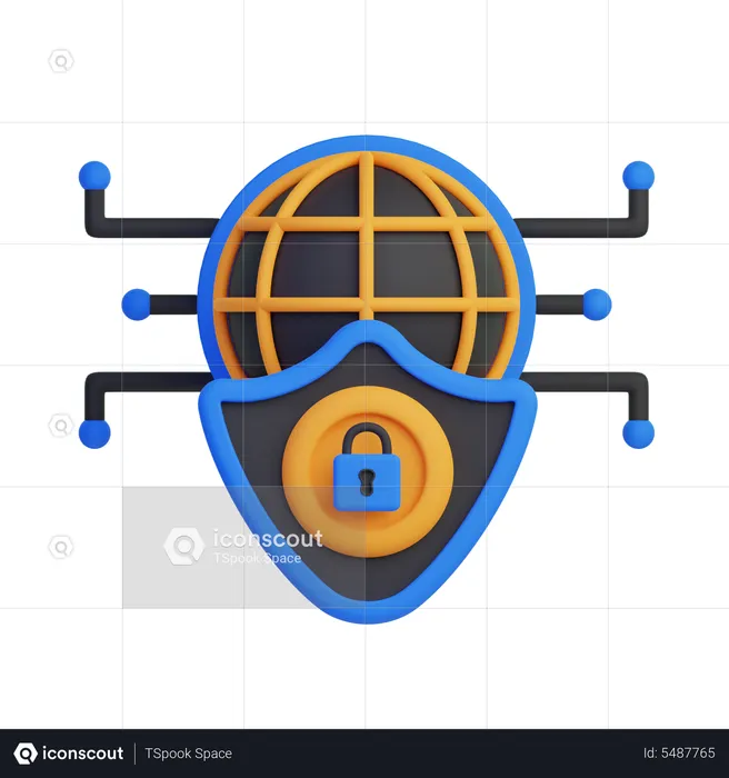 Network Security  3D Icon