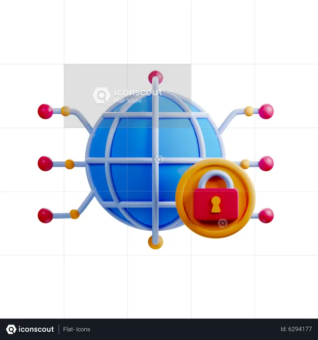 Network Security  3D Icon
