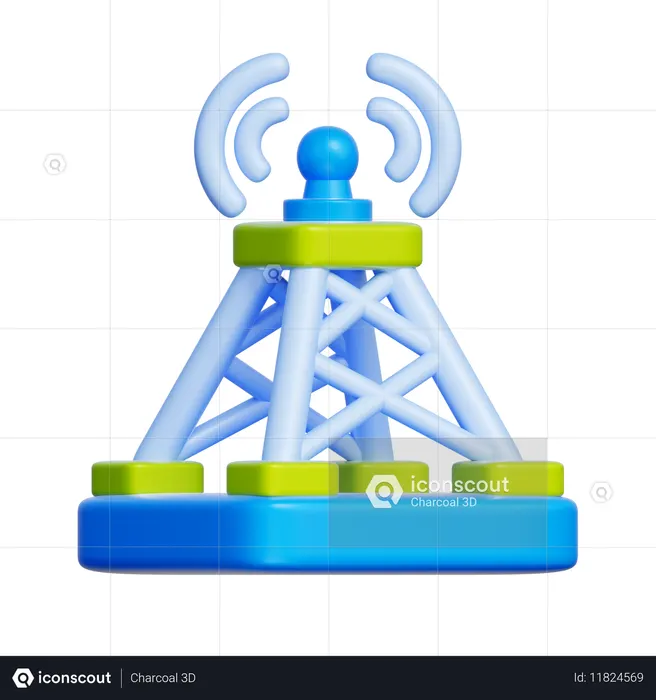 네트워크 타워  3D Icon