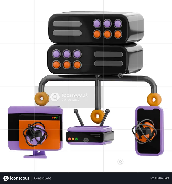 Networking Data  3D Icon