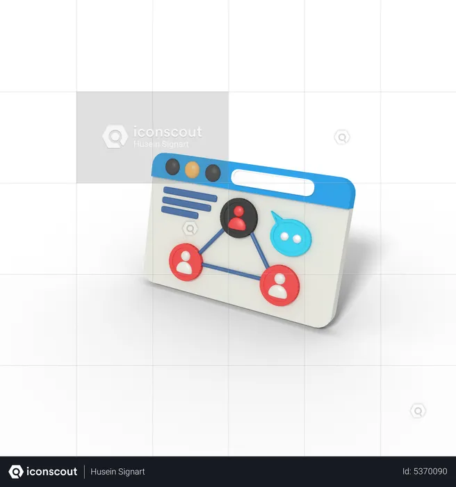 Networking Webpage  3D Icon
