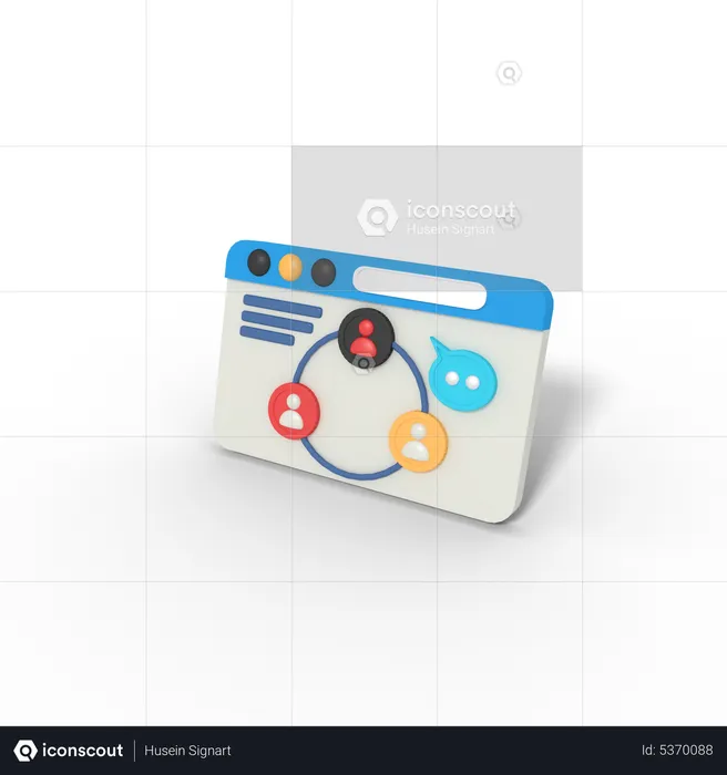 Networking Website  3D Icon