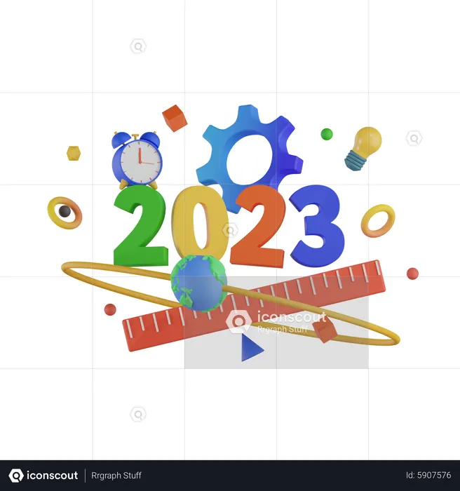 Neujahr 2023  3D Icon