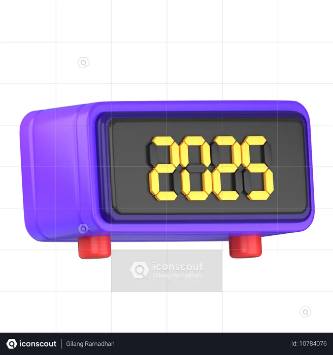 Countdown zum neuen Jahr 2025  3D Icon