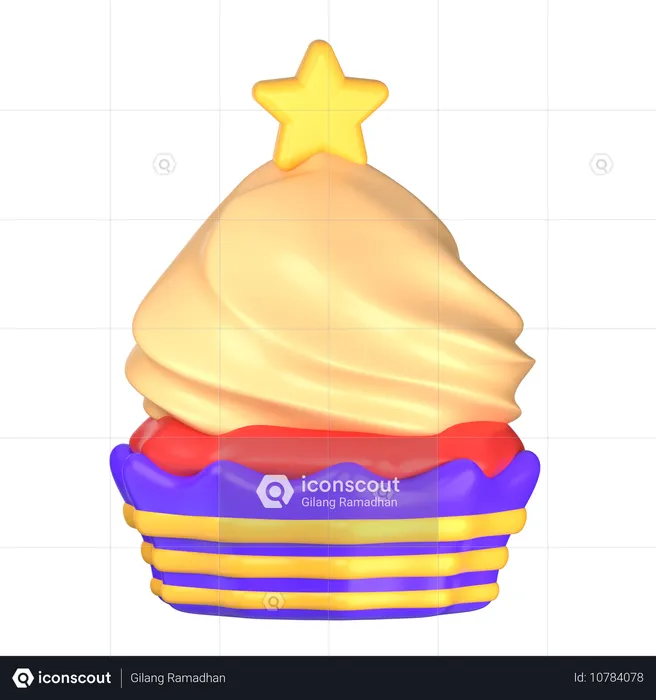 Neujahrs-Cupcake  3D Icon