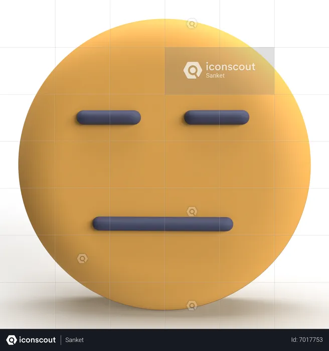 Neutral Emoji Logo 3D Icon