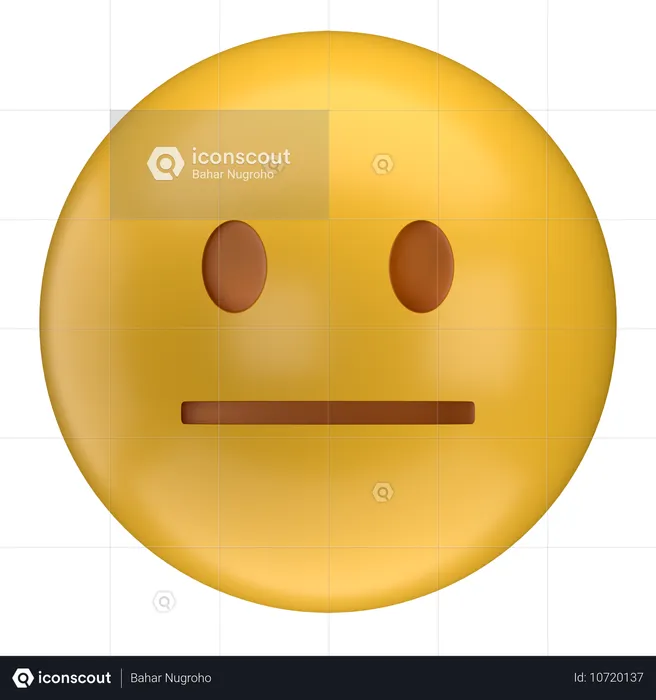 Neutral Expression Emoji Emoji 3D Icon