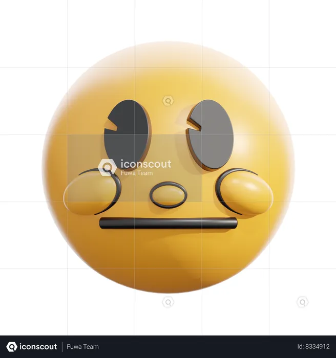 Neutral face Emoji 3D Icon