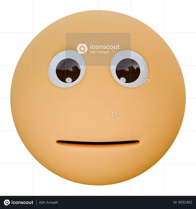 Neutral Face Emoji 3D Icon