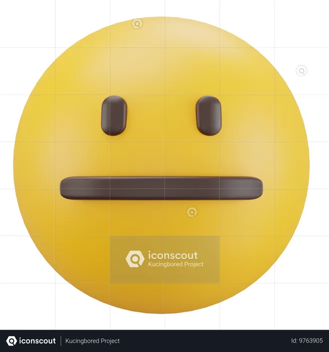 Neutral Face Emoji 3D Icon