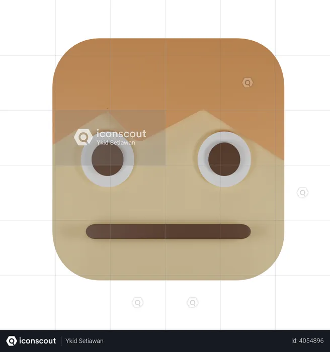 Neutral face Emoji 3D Illustration