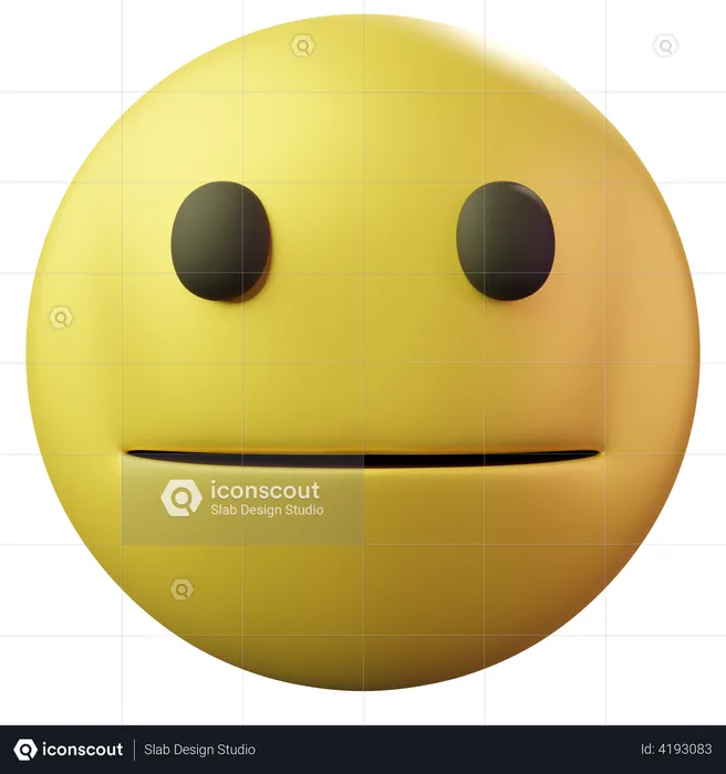 Neutral Face Emoji 3D Emoji