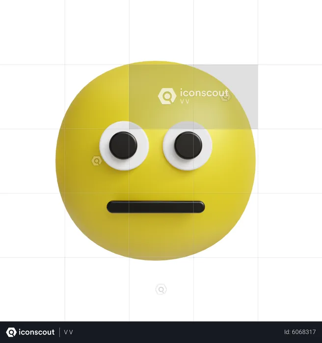 Neutral face emoji Emoji 3D Icon