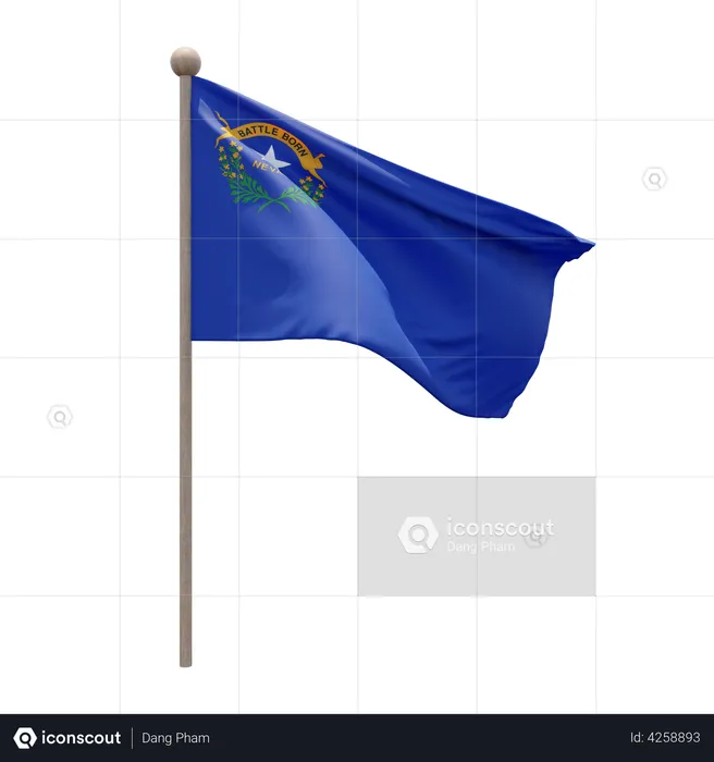 Nevada Flagpole Flag 3D Flag