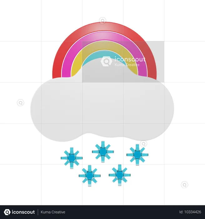 Nevadas nubladas con arcoiris  3D Icon