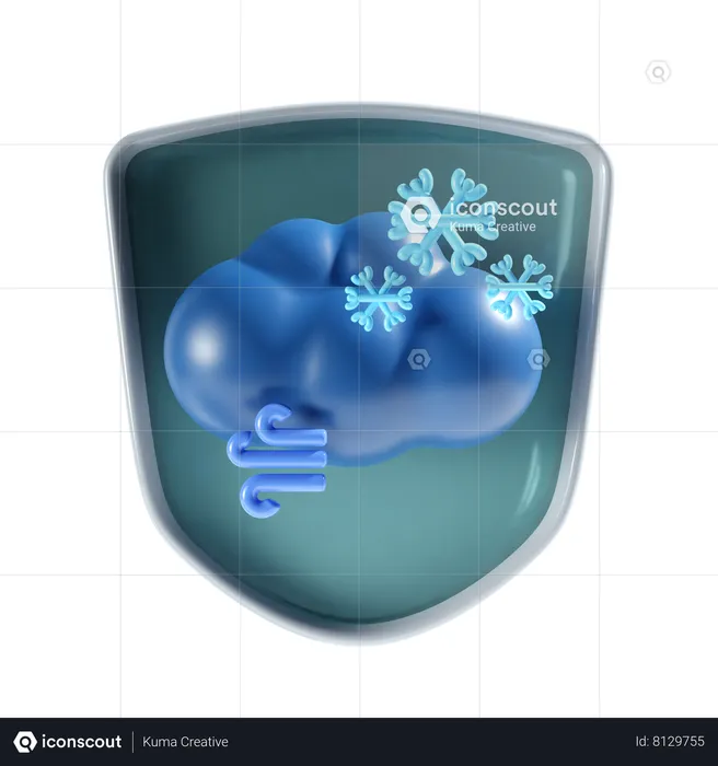 Nevadas ventosas  3D Icon