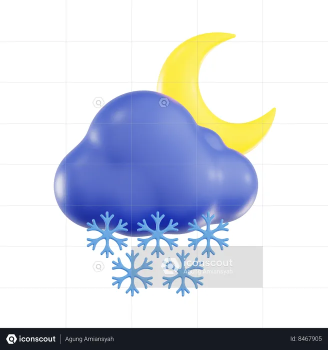 Neve noturna  3D Icon