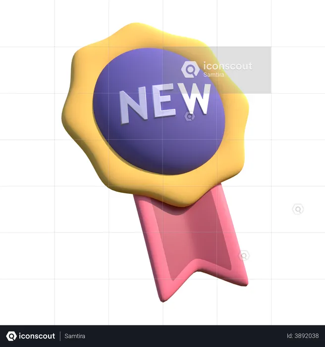New Badge  3D Illustration