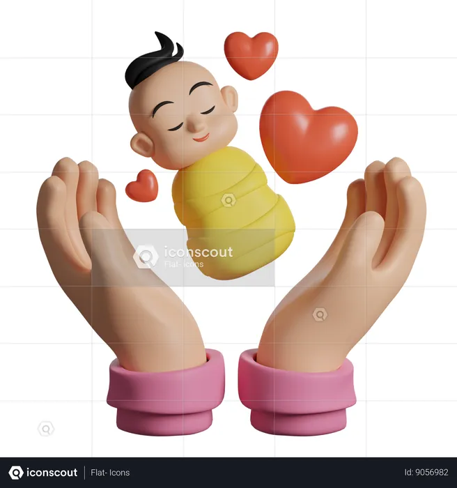 New Born Baby  3D Icon