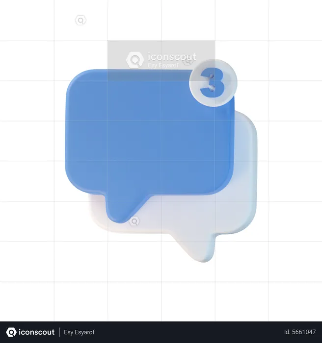 New Chat Notification  3D Icon