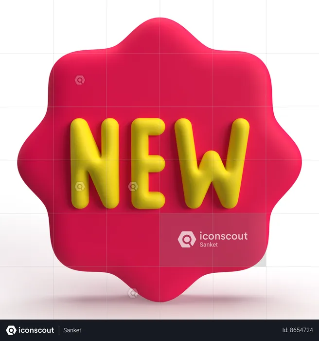 New Label  3D Icon