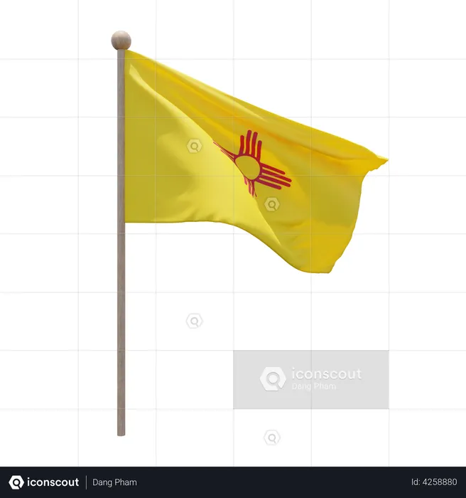 New Mexico Flagpole Flag 3D Flag
