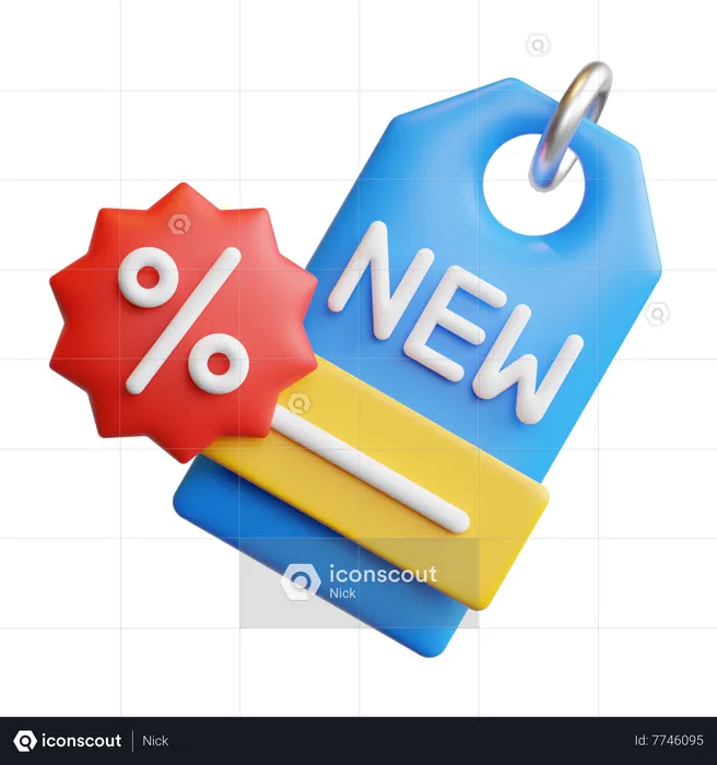 New Tag 3D Icon Download In PNG, OBJ Or Blend Format, 58% OFF