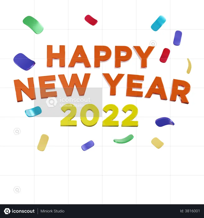 New Year 2022  3D Illustration