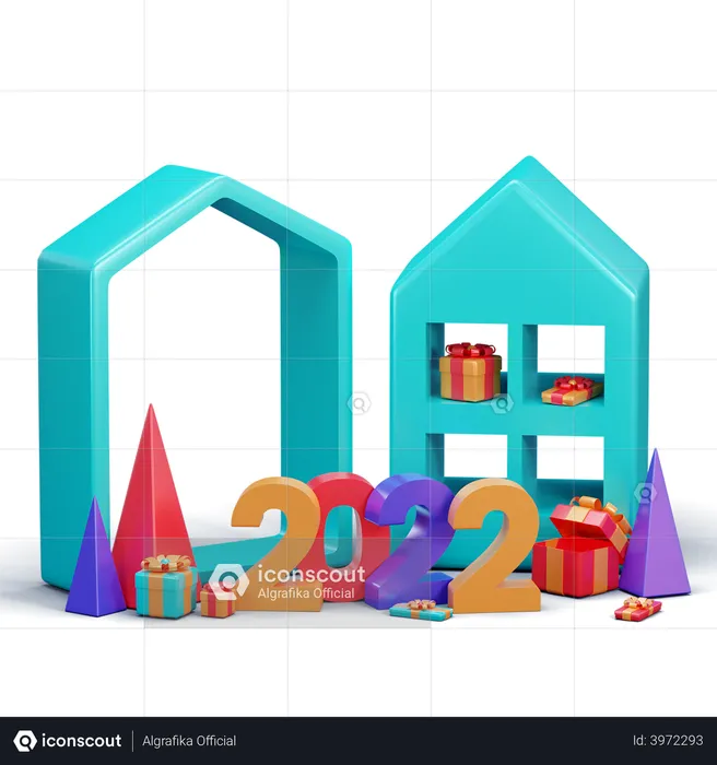 New Year 2022 Decoration  3D Illustration