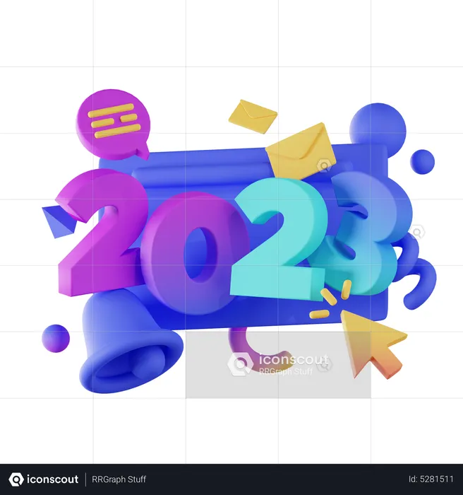 New Year 2023  3D Icon