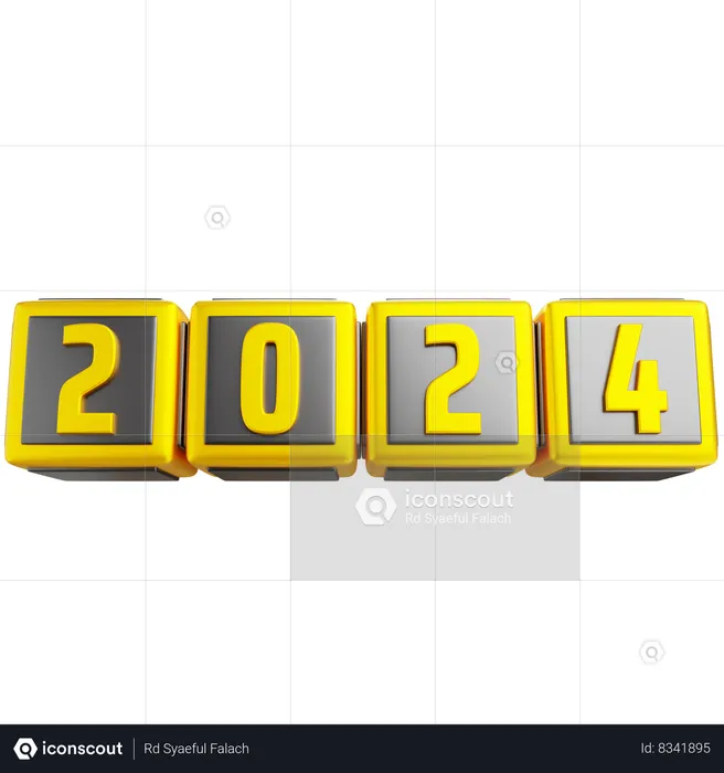 New Year 2024  3D Icon