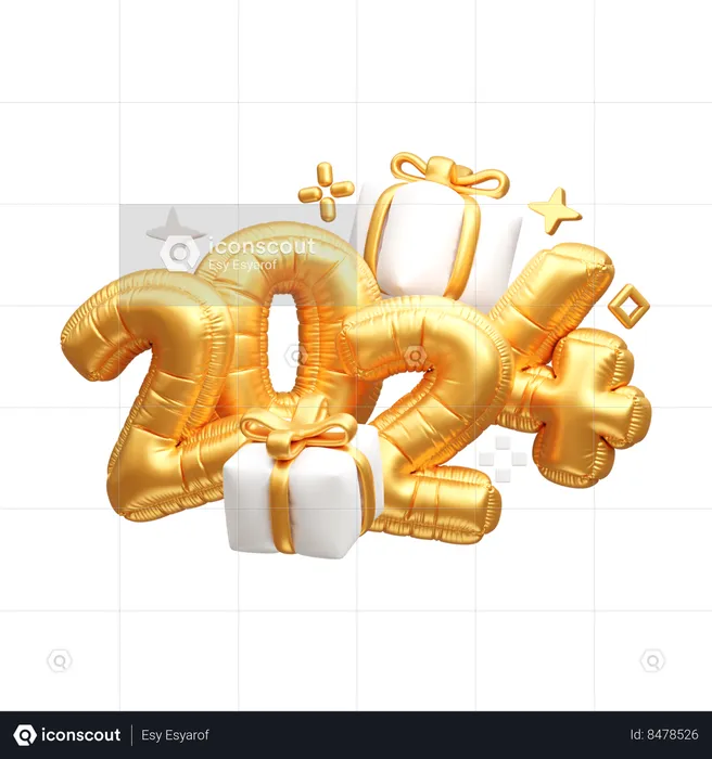 New year 2024  3D Icon