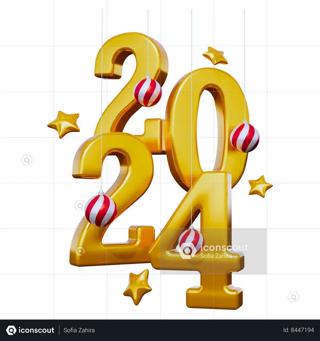 New Year 2024  3D Icon