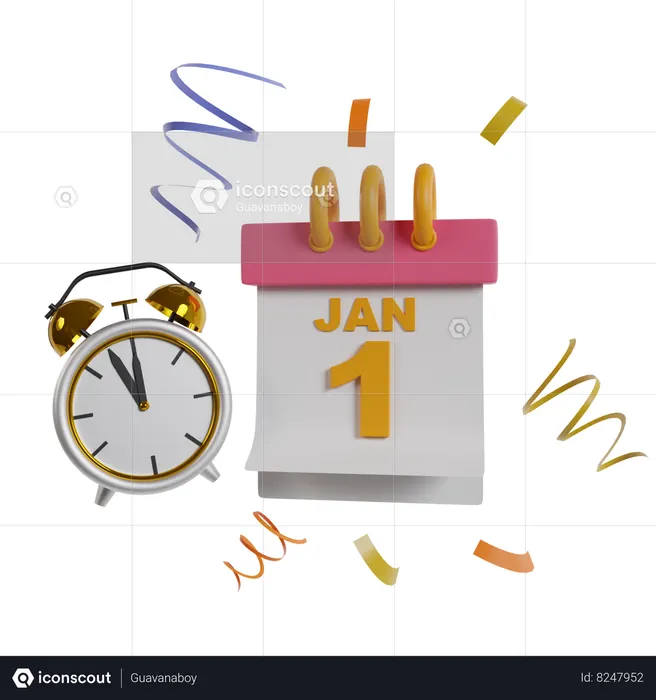 New Year  3D Icon