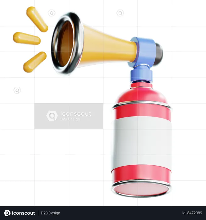 New Year Air Horn  3D Icon