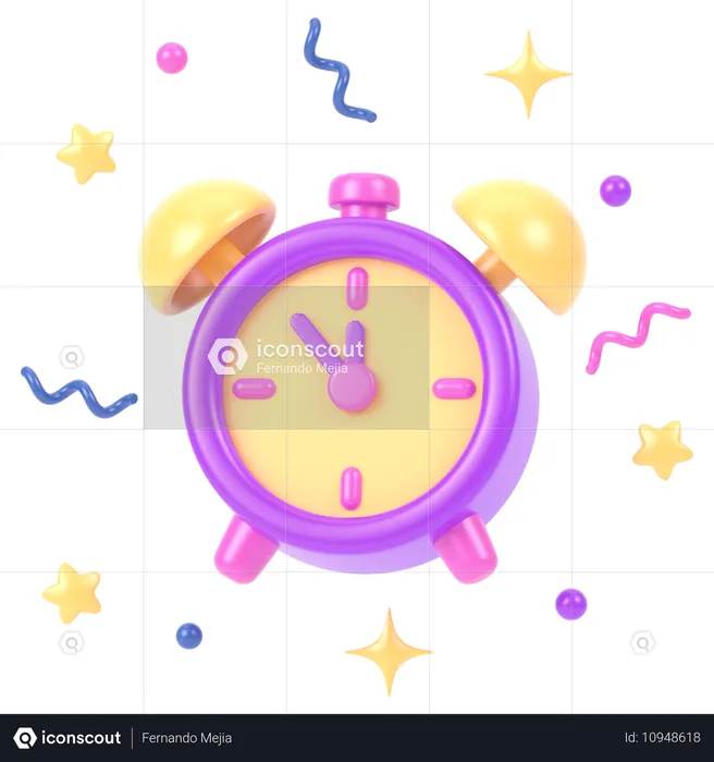 New Year Alarm  3D Icon