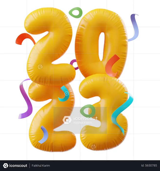 New_year_balloon  3D Icon