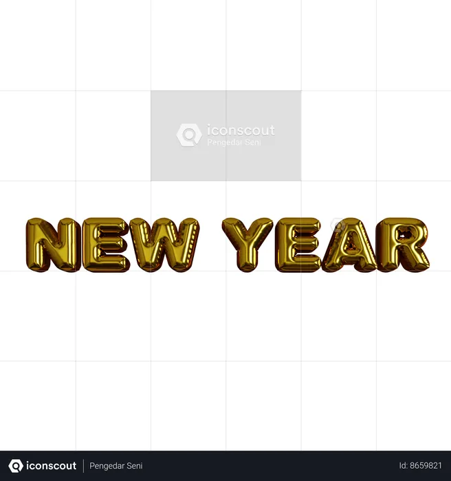 New Year Balloons  3D Icon