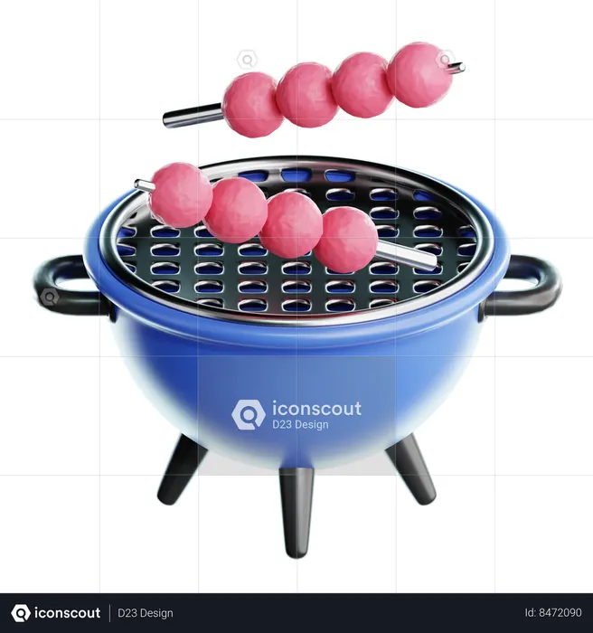 New Year Barbeque party  3D Icon