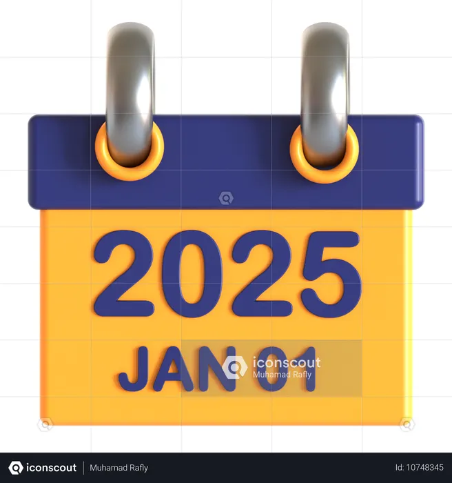 New Year Calendar  3D Icon