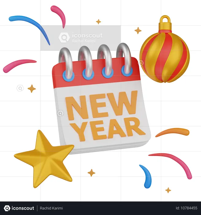 NEW YEAR CALENDAR  3D Icon