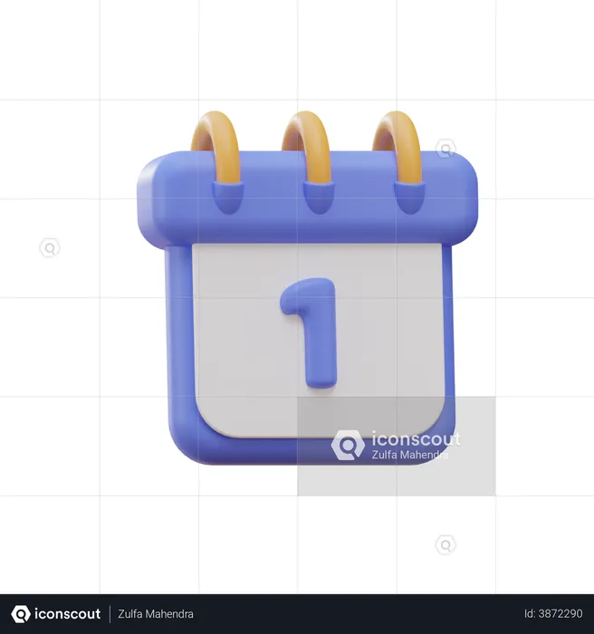 New Year Calendar  3D Icon