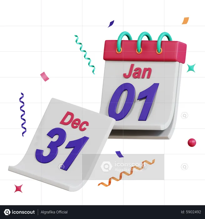 New Year Calendar Change  3D Icon