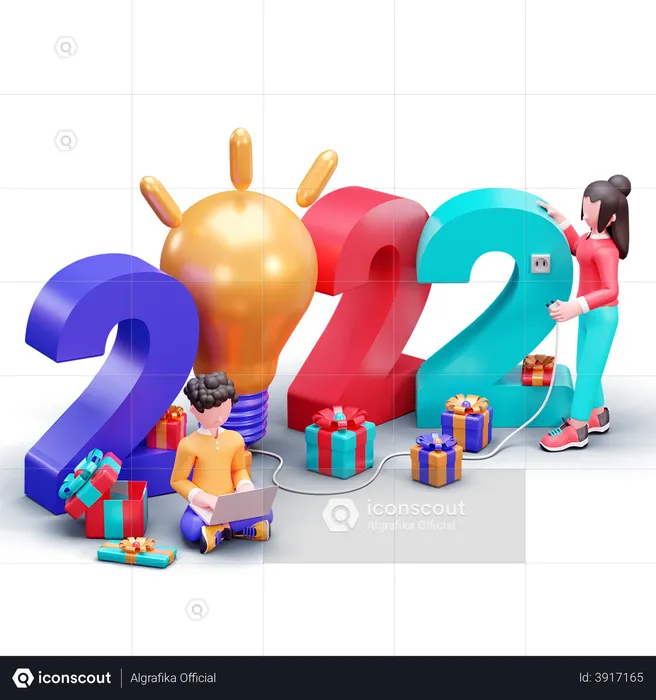 New Year Celebration  3D Illustration