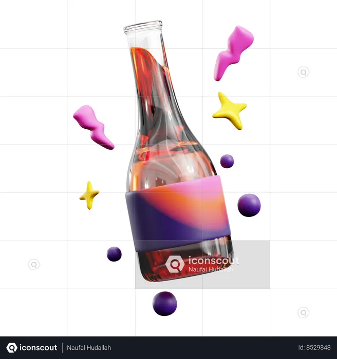 New Year Champagne  3D Icon