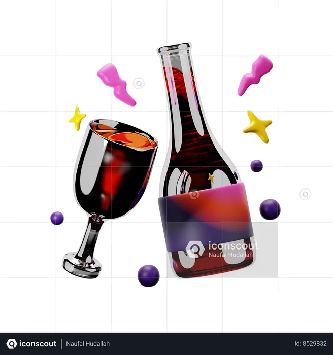 New Year Champagne  3D Icon