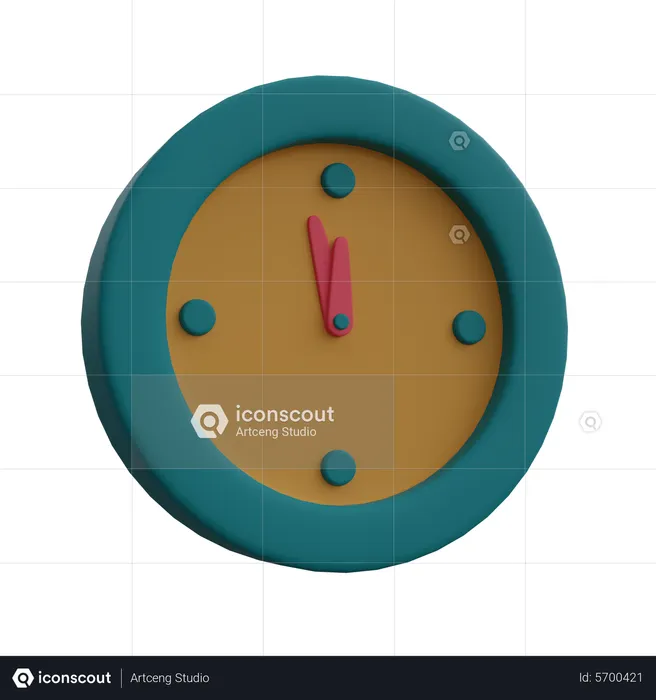 New year clock  3D Icon