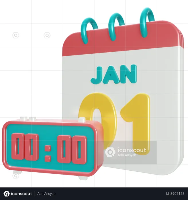 New Year Countdown  3D Illustration